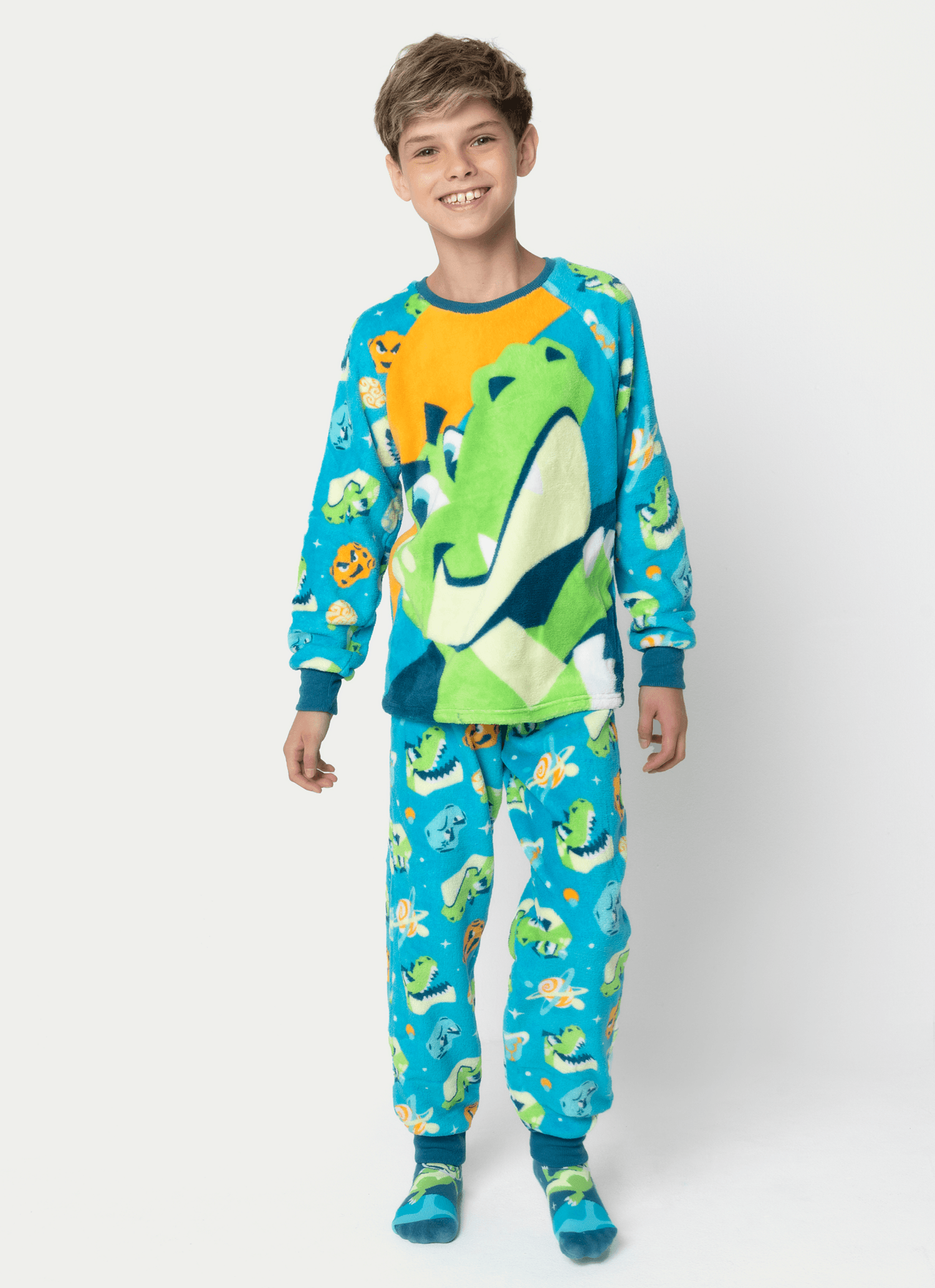 Pijama-Manga-Longa-Soft-Menino-Teen-Dino-Astronauta