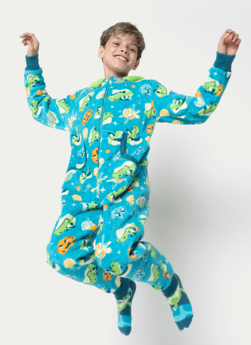 Macacão Manga Longa Soft Menino Teen Dino Astronauta