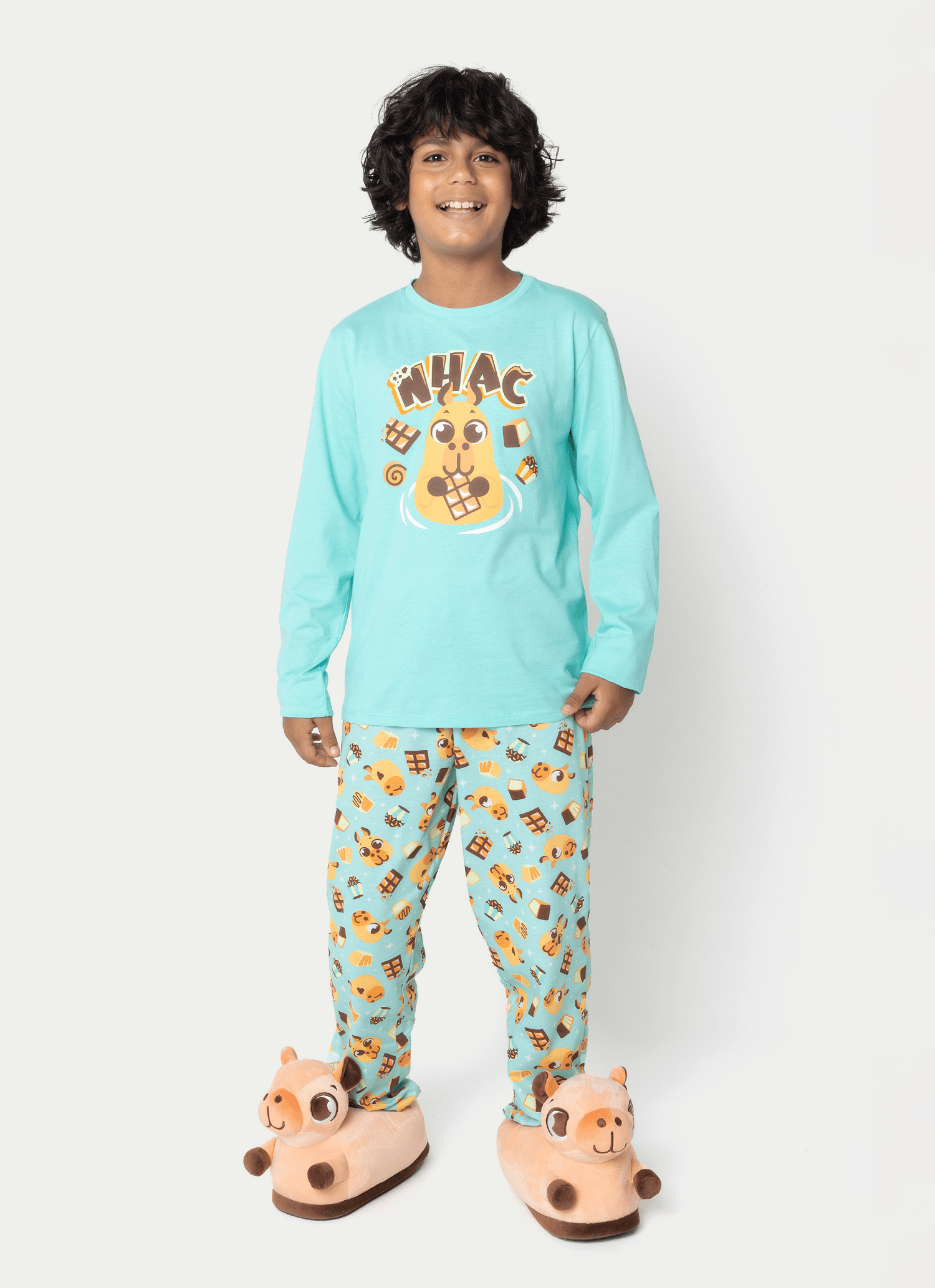 Pijama-Manga-Longa-Algodao-Menino-Teen-Capivara-Chocolate