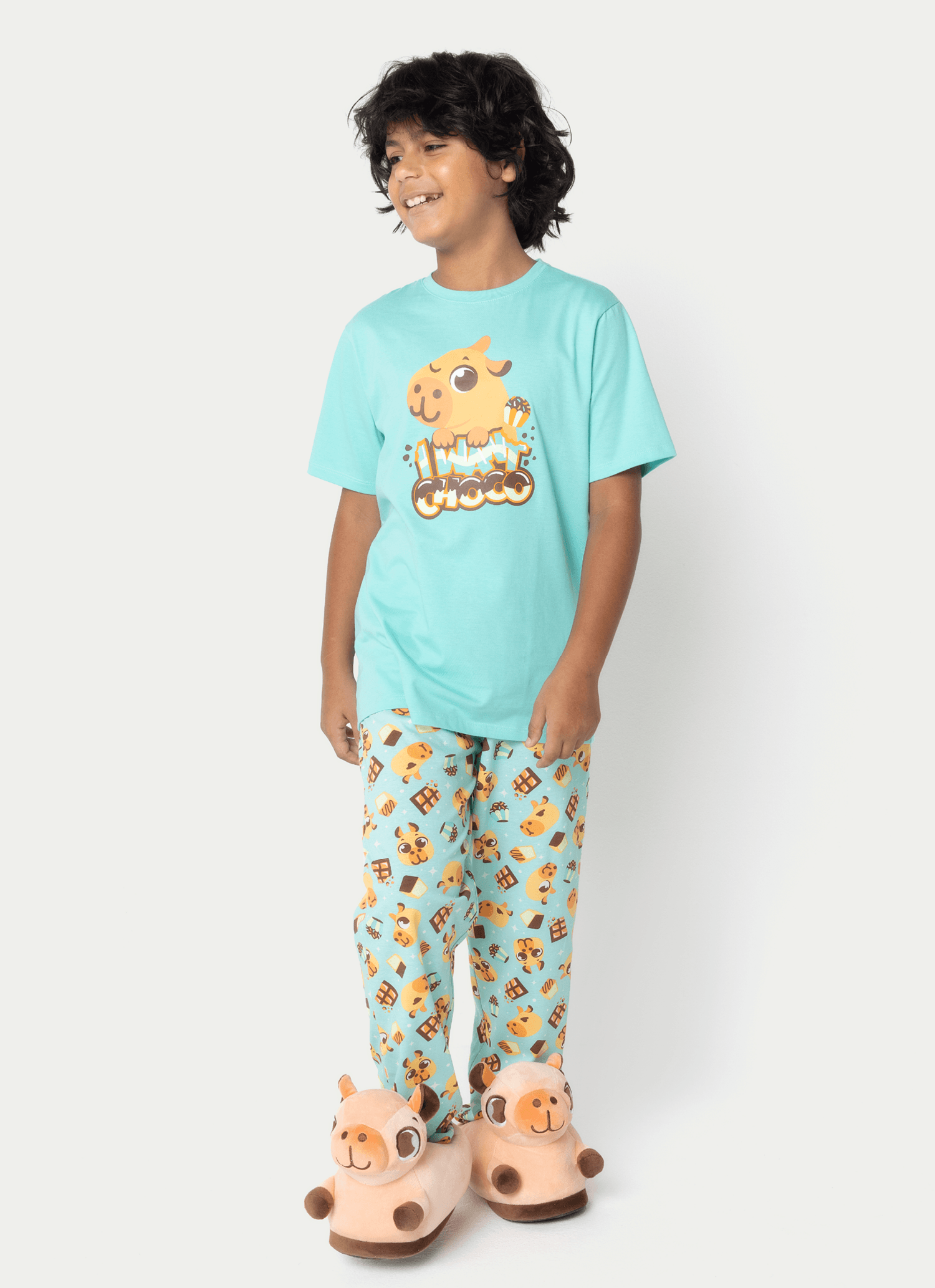 Pijama-Manga-Curta-Algodao-Menino-Teen-Capivara-Chocolate