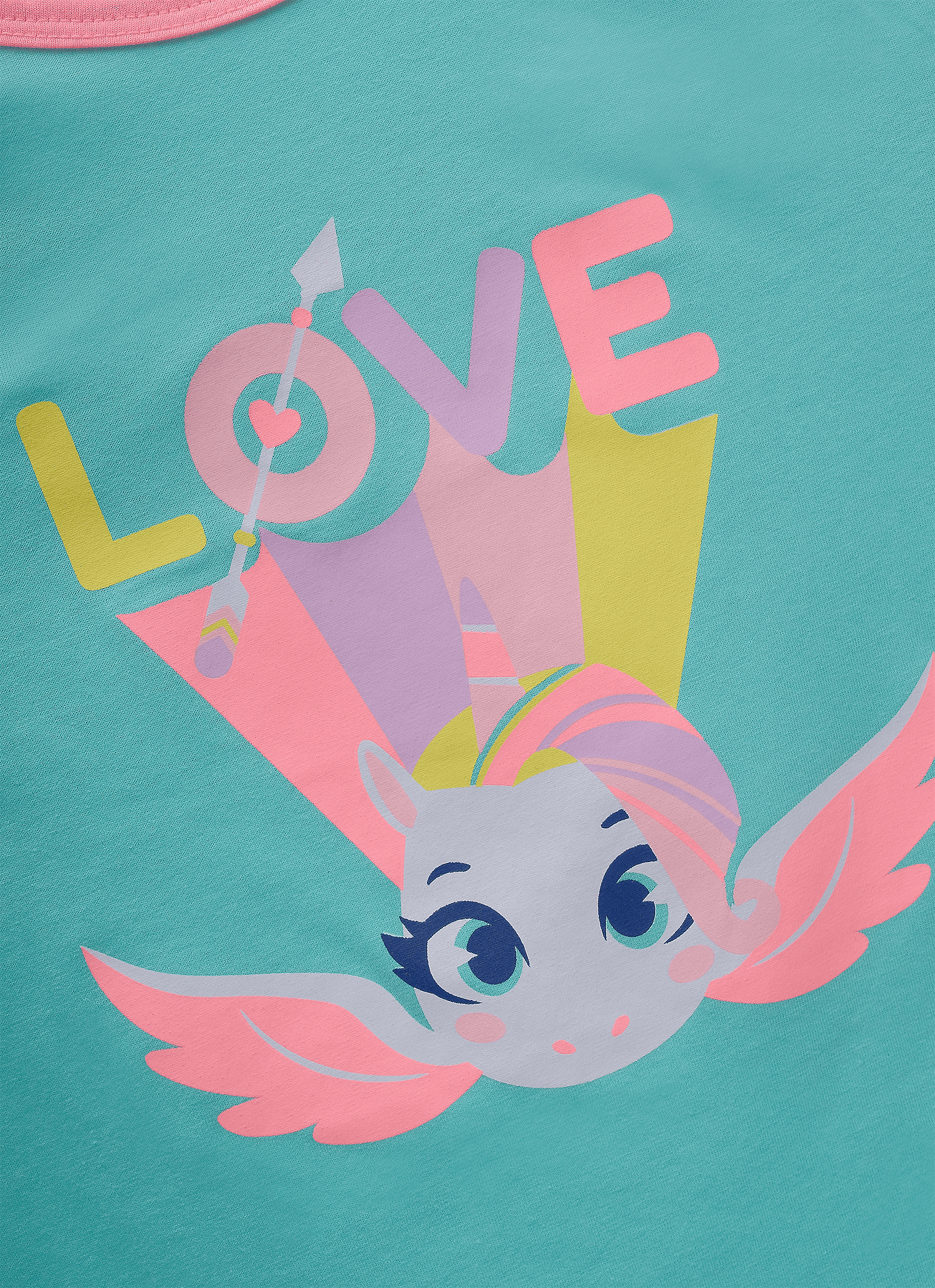 Pijama-Manga-Curta-Algodao-Menina-Teen-Unicornio-Love