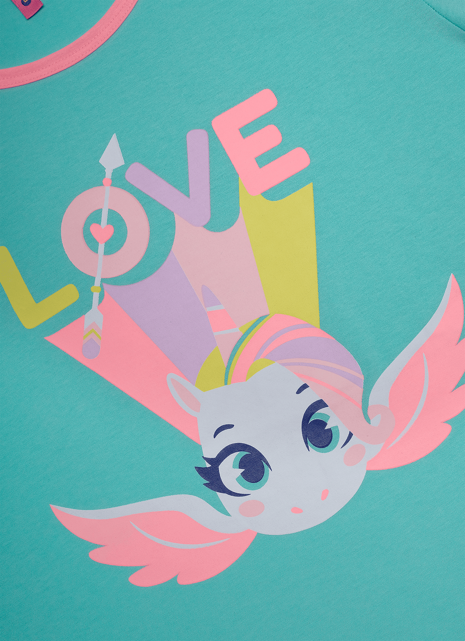 Pijama-Manga-Curta-Algodao-Feminino-Unicornio-Love