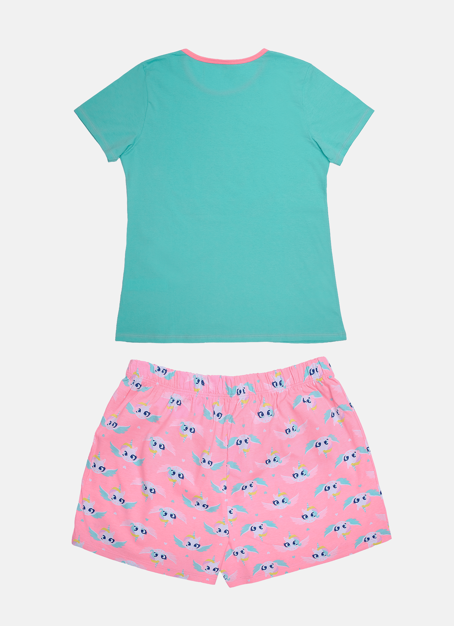 Pijama-Manga-Curta-Algodao-Feminino-Unicornio-Love