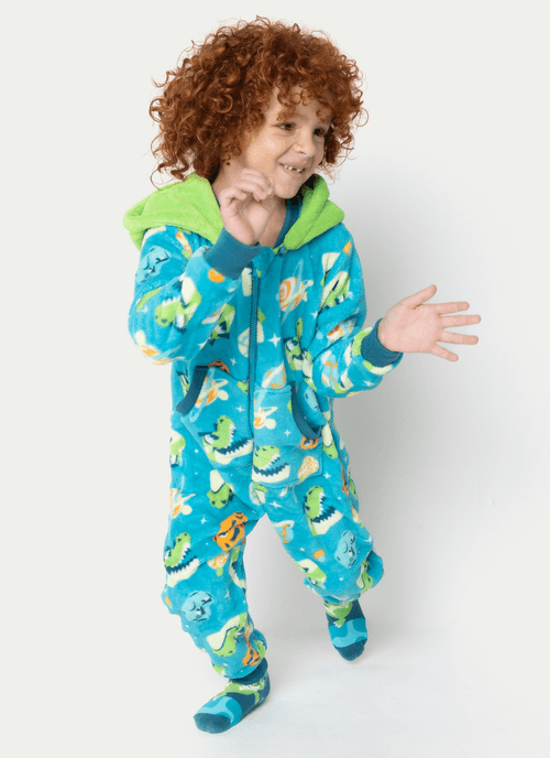 Macacão Manga Longa Soft Menino Dino Astronauta