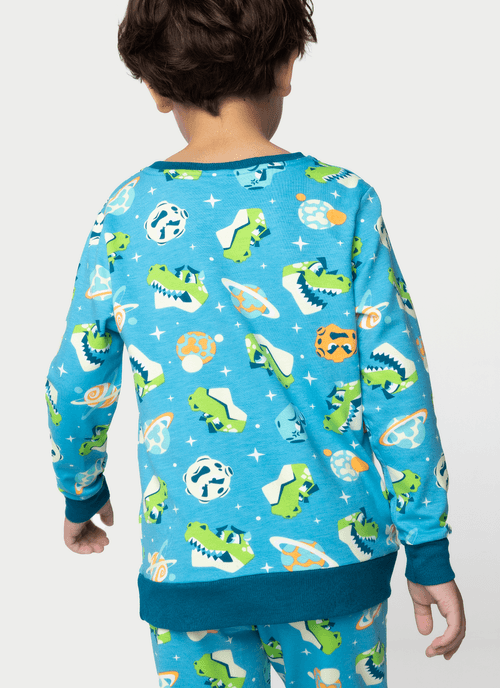 Pijama Manga Longa Ultra Visco Menino Dino Astronauta