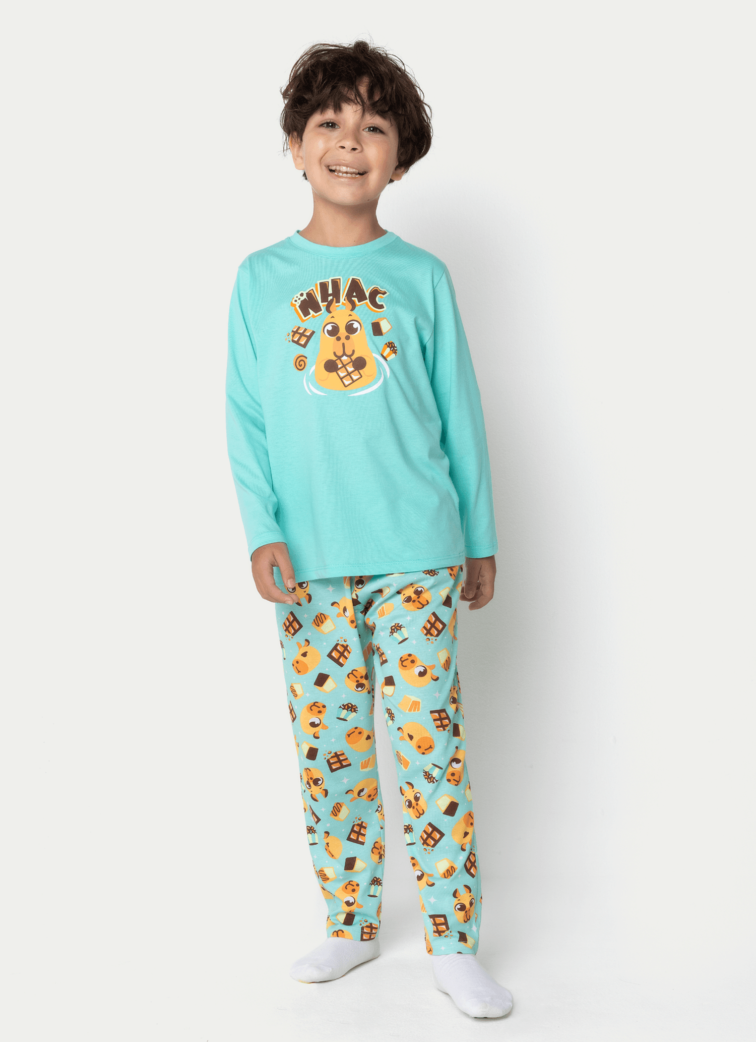 Pijama-Manga-Longa-Algodao-Menino-Capivara-Chocolate