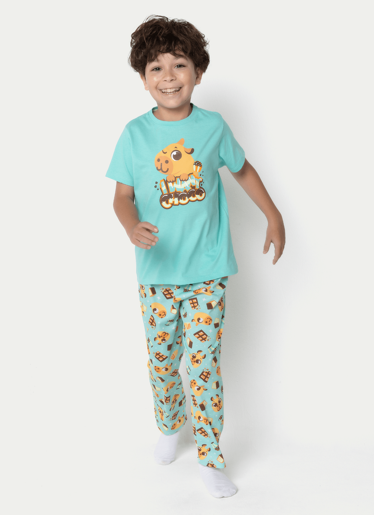 Pijama-Manga-Curta-Algodao-Menino-Capivara-Chocolate