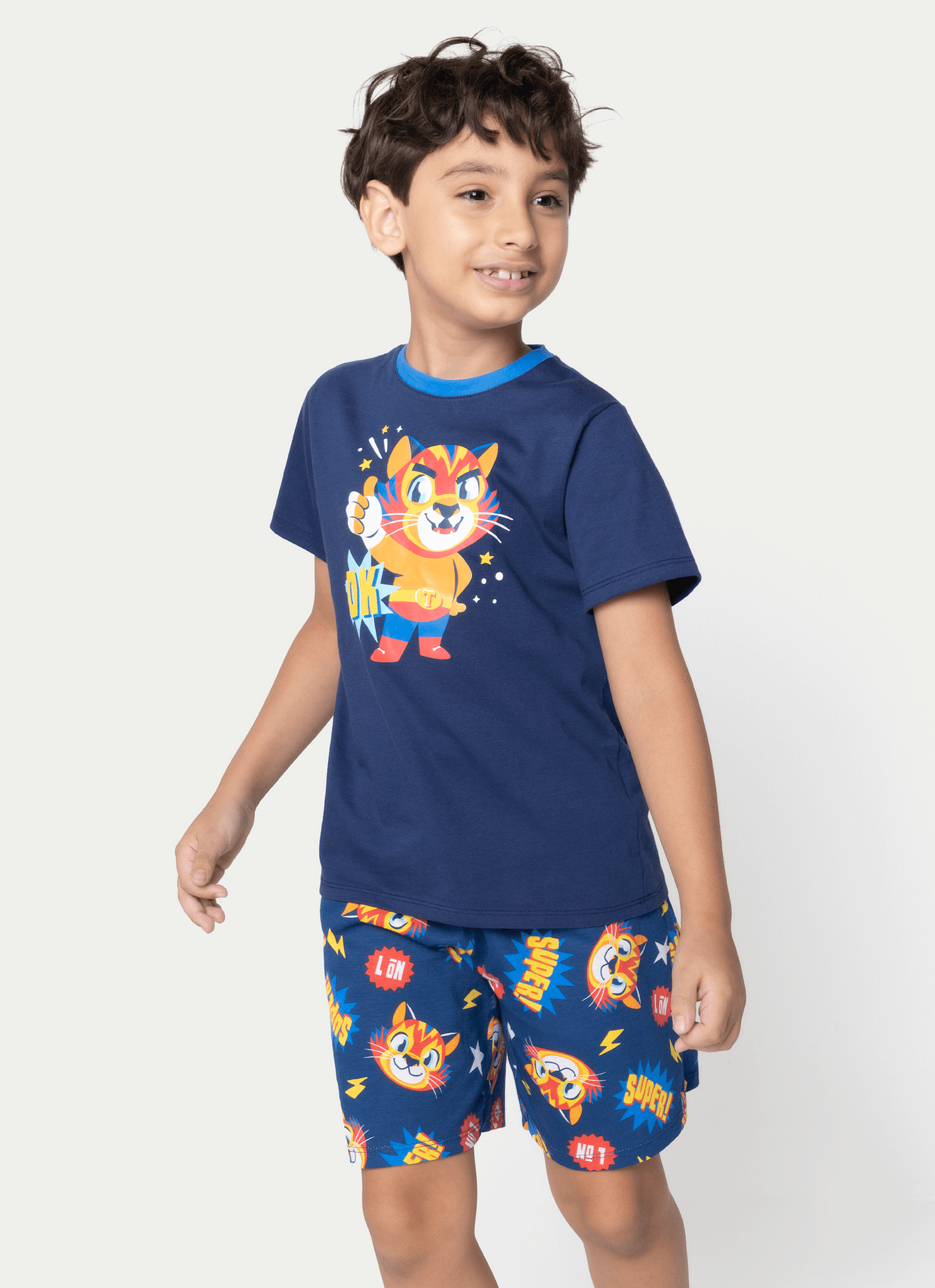 Pijama-Manga-Curta-Algodao-Menino-Tigre-Lucha