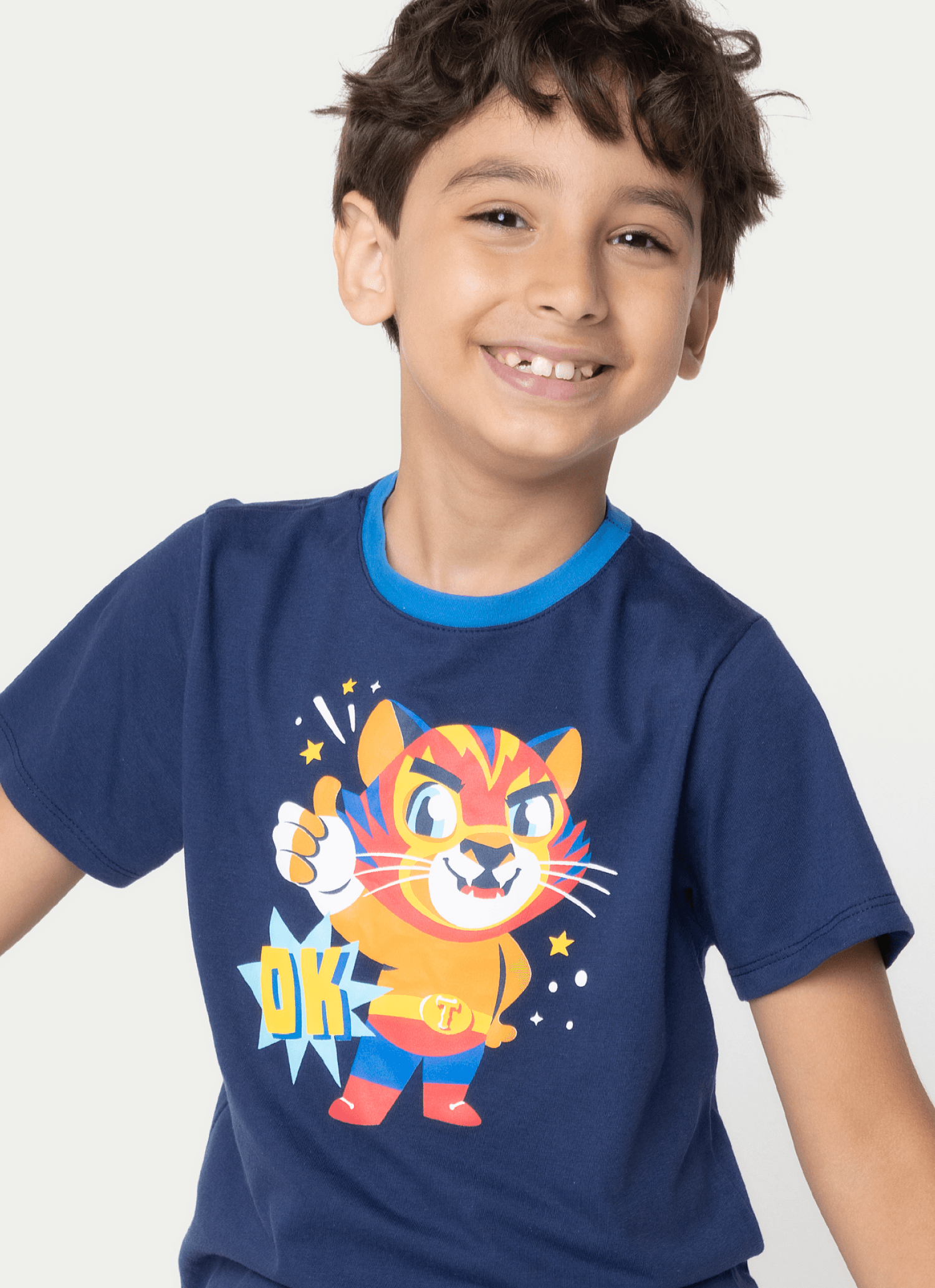 Pijama-Manga-Curta-Algodao-Menino-Tigre-Lucha