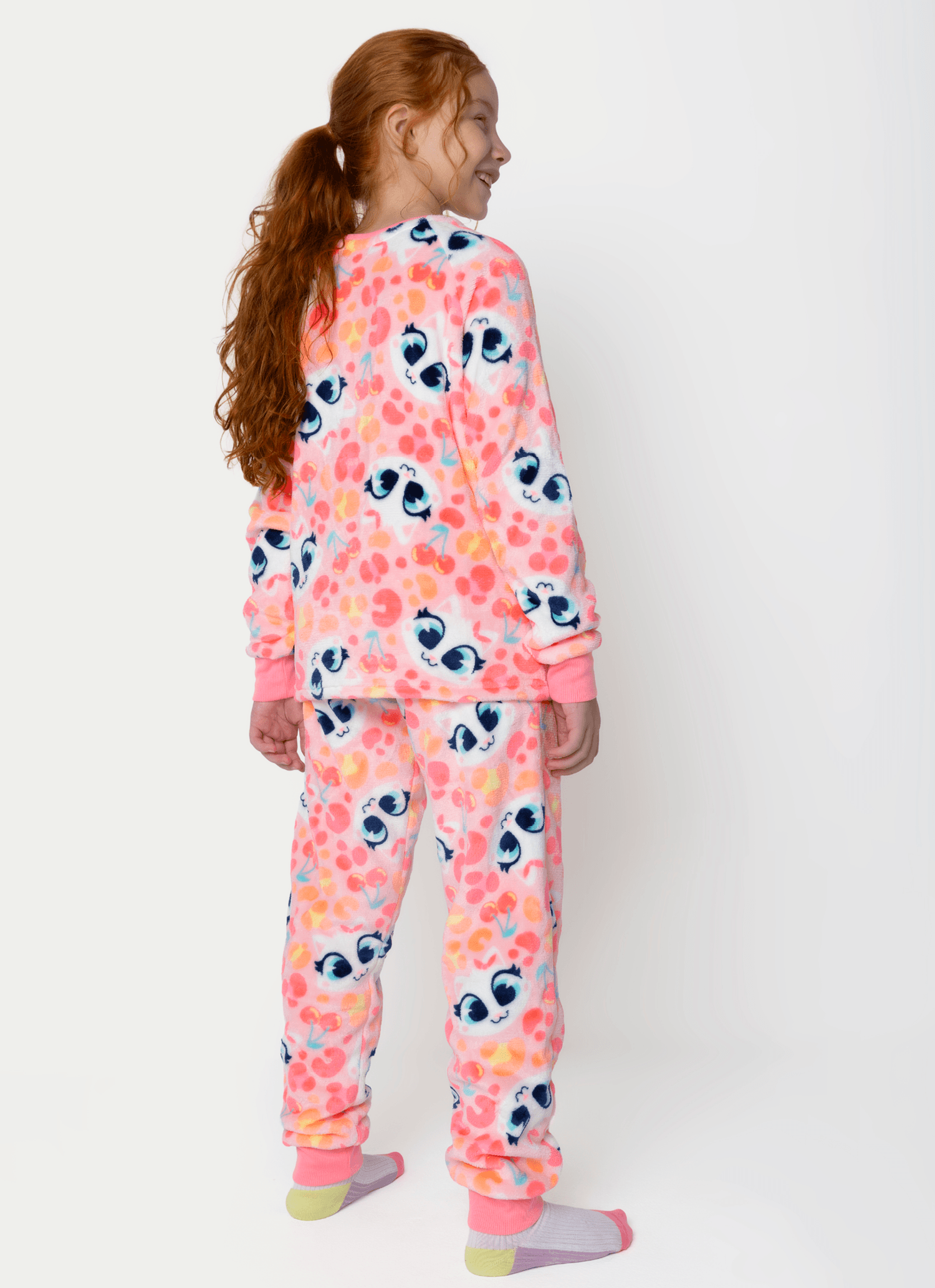 Pijama-Manga-Longa-Soft-Menina-Teen-Gata-Cereja