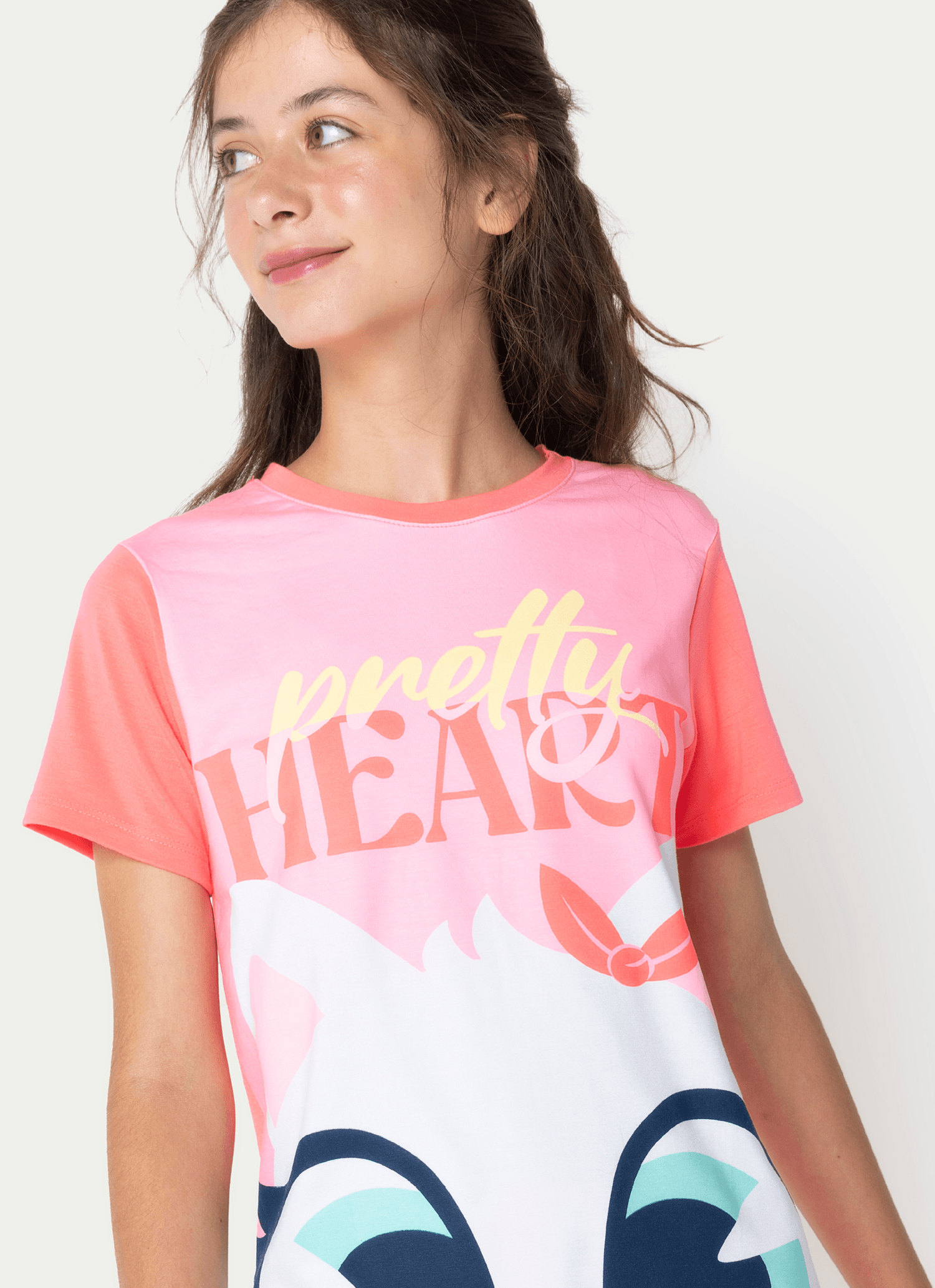 Pijama-Manga-Curta-Viscolycra-Menina-Teen-Gata-Cereja