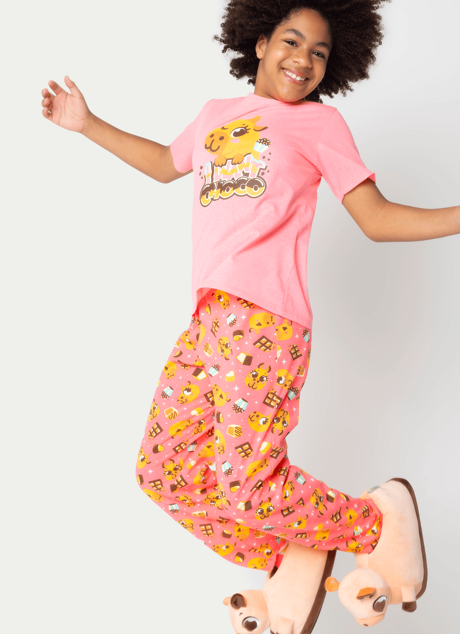 Pijama-Manga-Curta-Menina-Teen-Capivara-Chocolate