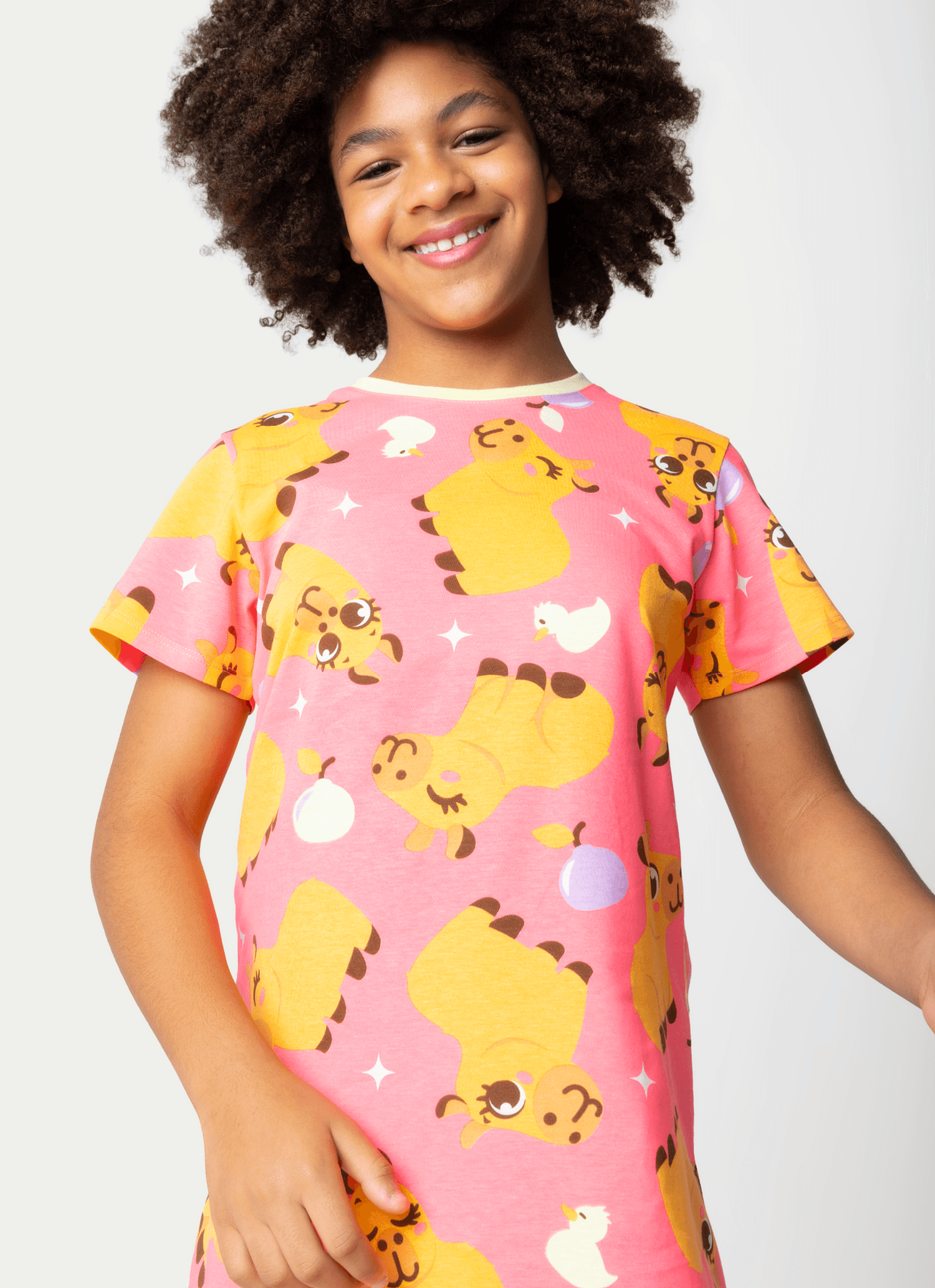 Camisola-Manga-Curta-Algodao-Menina-Teen-Capivara-Vibes