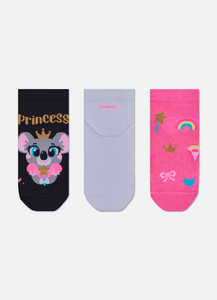 Kit-Com-3-Meias-Cano-Micro-Menina-Coala-Princesa