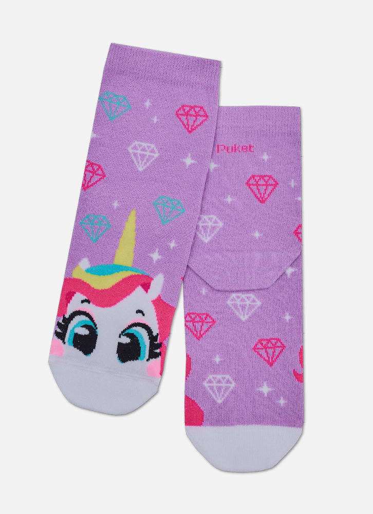 Meia-Soquete-Feminino-Unicornio