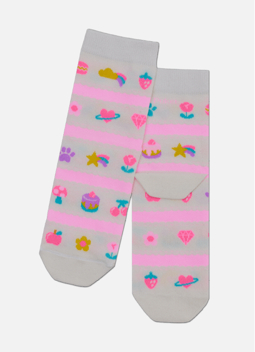 Meia Soquete Feminino Flores