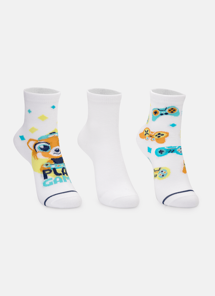 Kit-Com-3-Meias-Soquete-Menino-Raposa-Gamer
