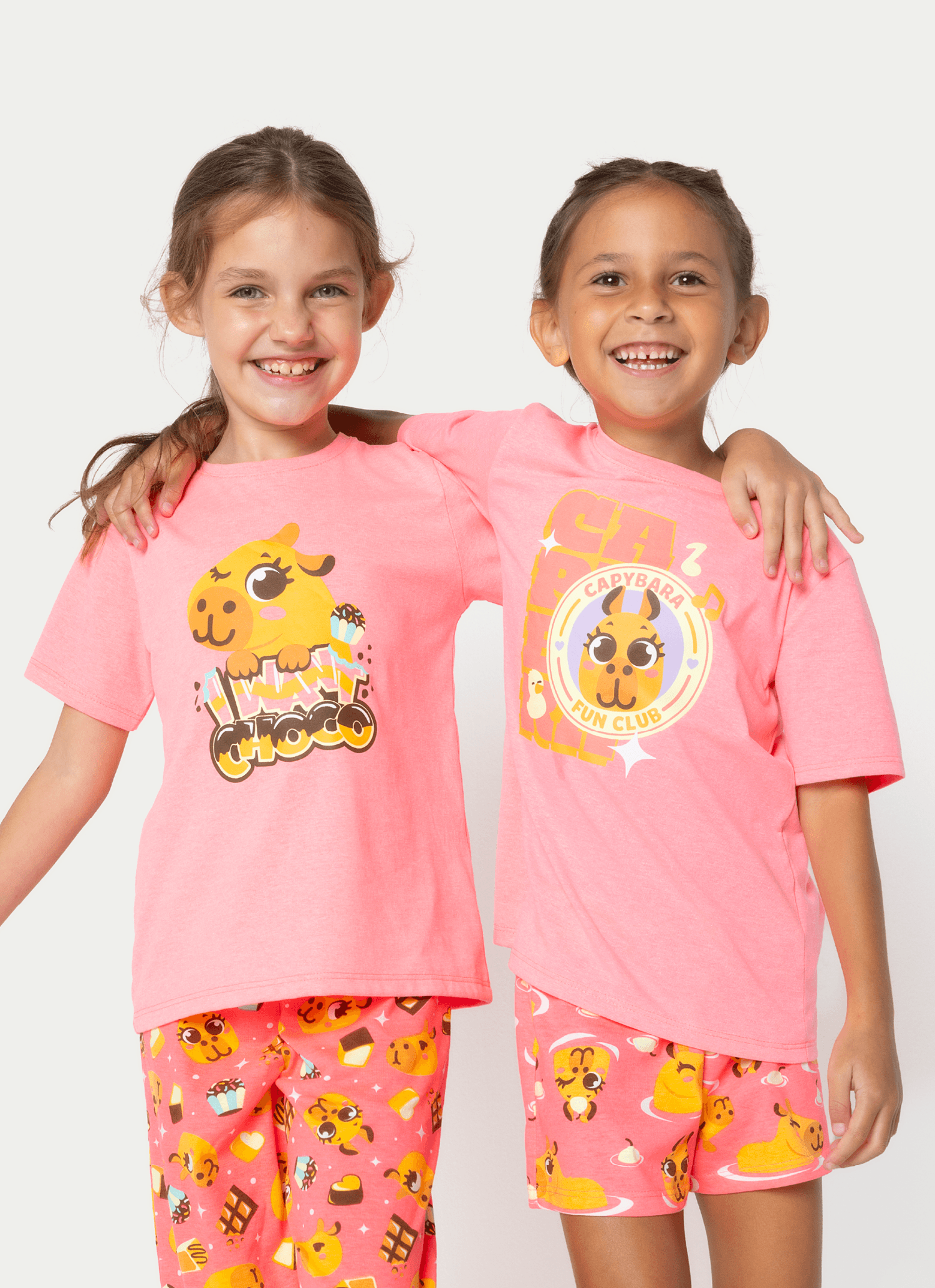 Pijama-Manga-Curta-Algodao-Menina-Capy-Bora