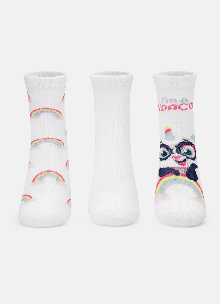 Kit-Com-3-Meias-Soquete-Menina-Panda-Unicornio
