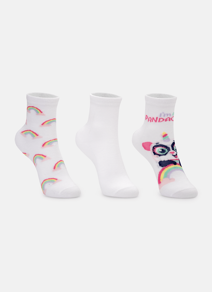 Kit-Com-3-Meias-Soquete-Menina-Panda-Unicornio