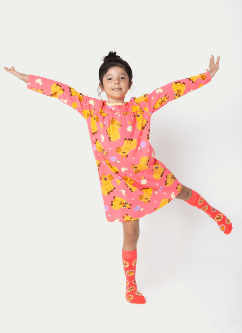 Camisola Manga Longa Algodão Menina Capivara Vibes