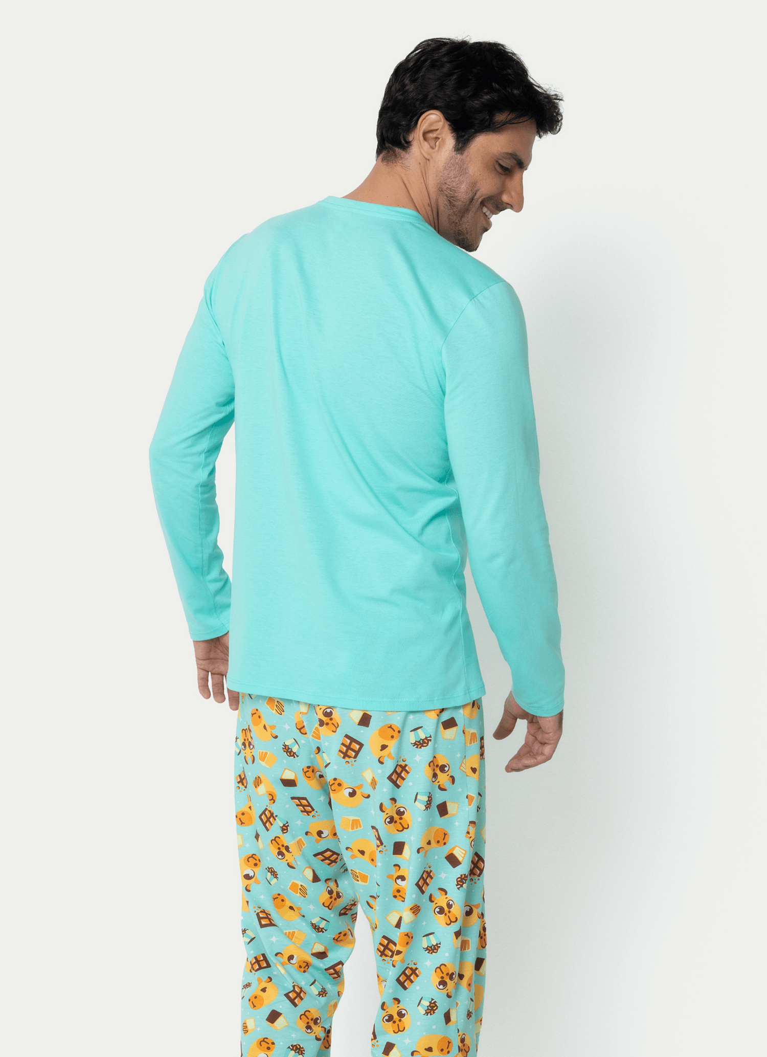 Pijama-Manga-Longa-Algodao-Masculino-Capivara-Chocolate