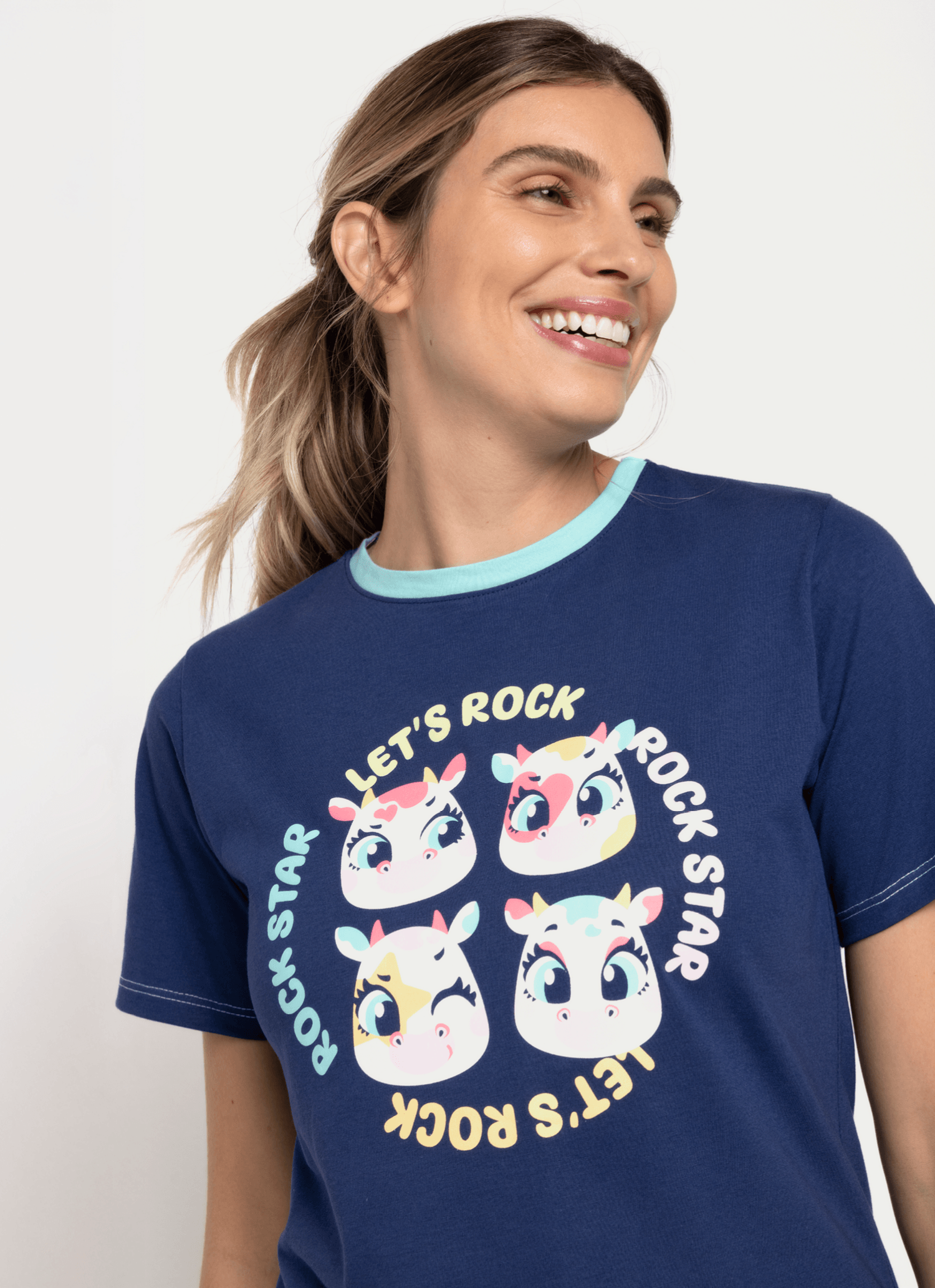 Pijama-Manga-Curta-Algodao-Feminino-Vaca-Moosic