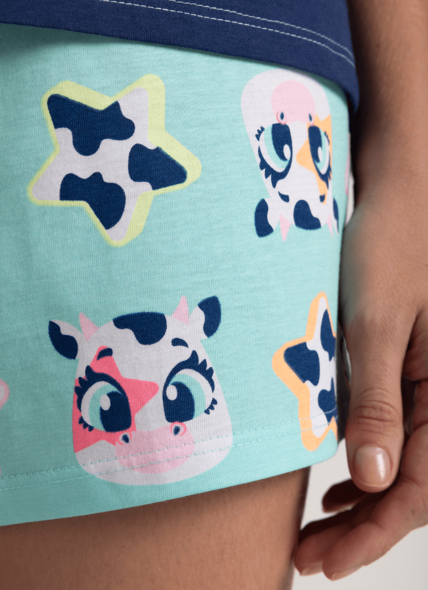 Pijama-Manga-Curta-Algodao-Feminino-Vaca-Moosic