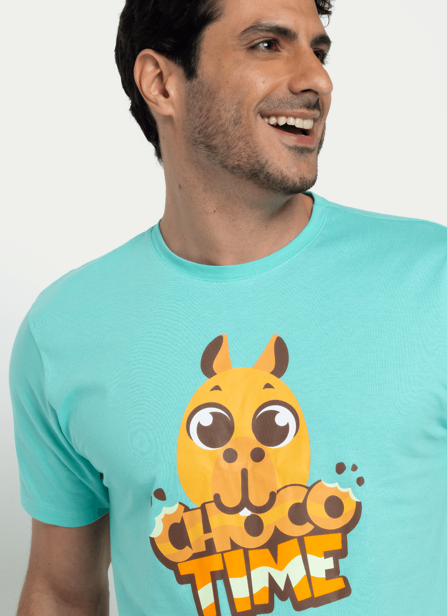 Pijama-Manga-Curta-Algodao-Masculino-Capivara-Chocolate