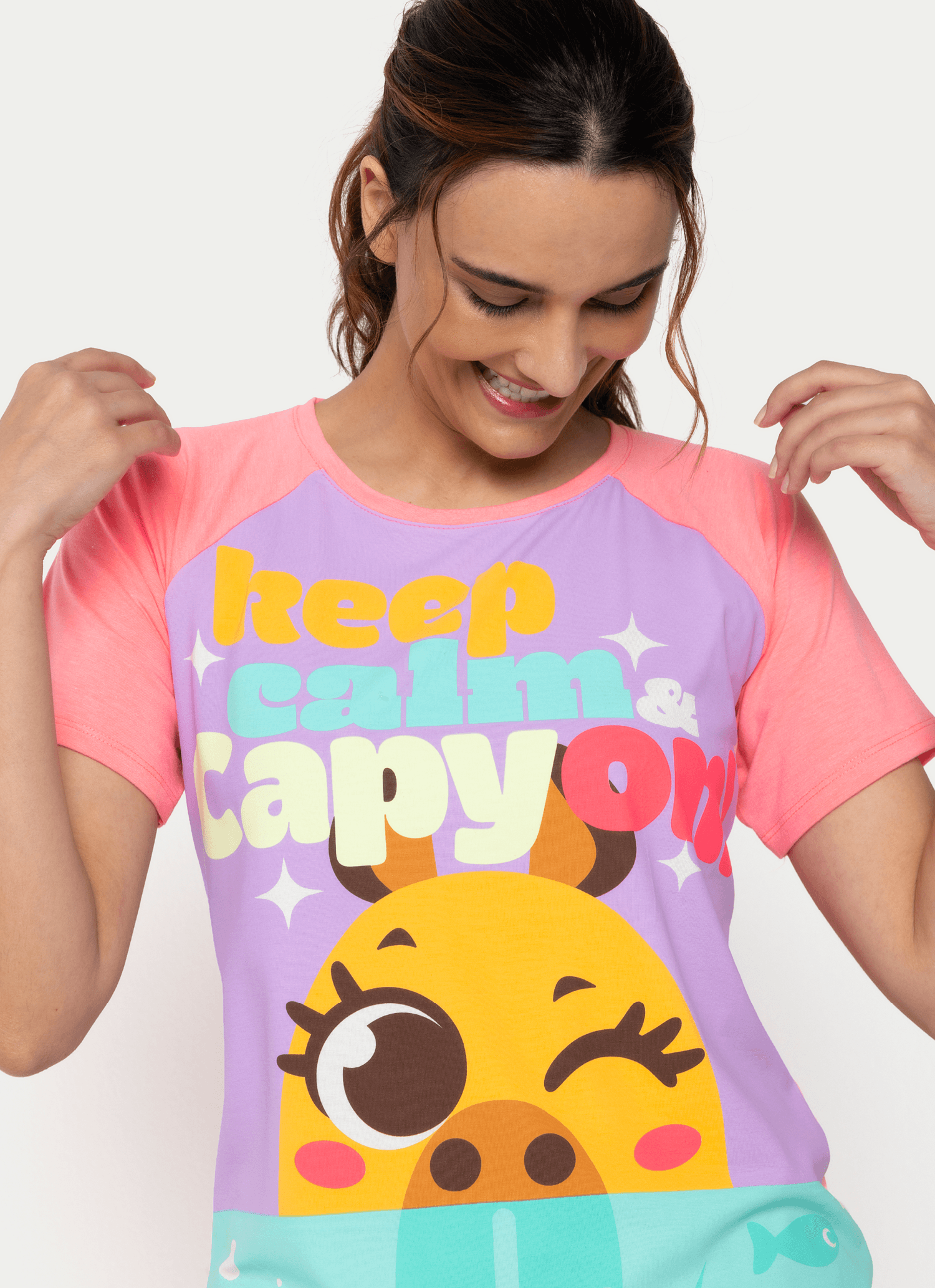 Pijama-Manga-Curta-Viscolycra-Feminino-Capivara-Vibes