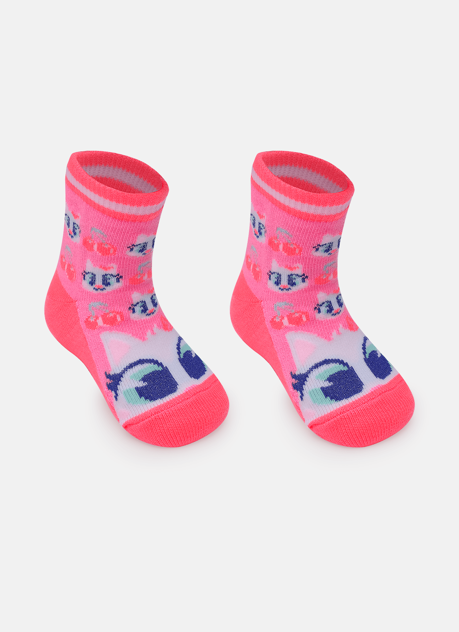 Meia-Soquete-Bebe-Menina-Gata-Cereja