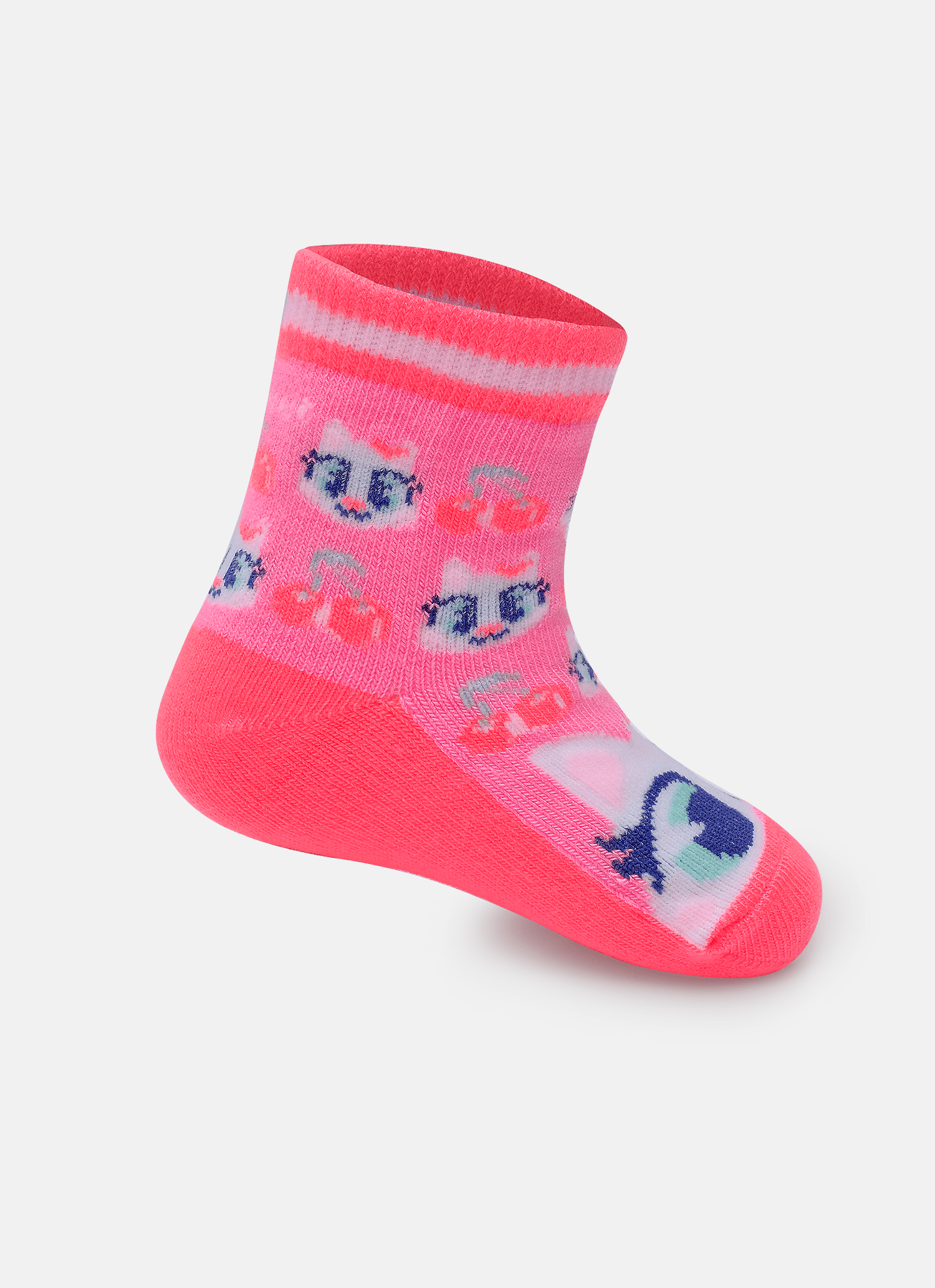 Meia-Soquete-Bebe-Menina-Gata-Cereja