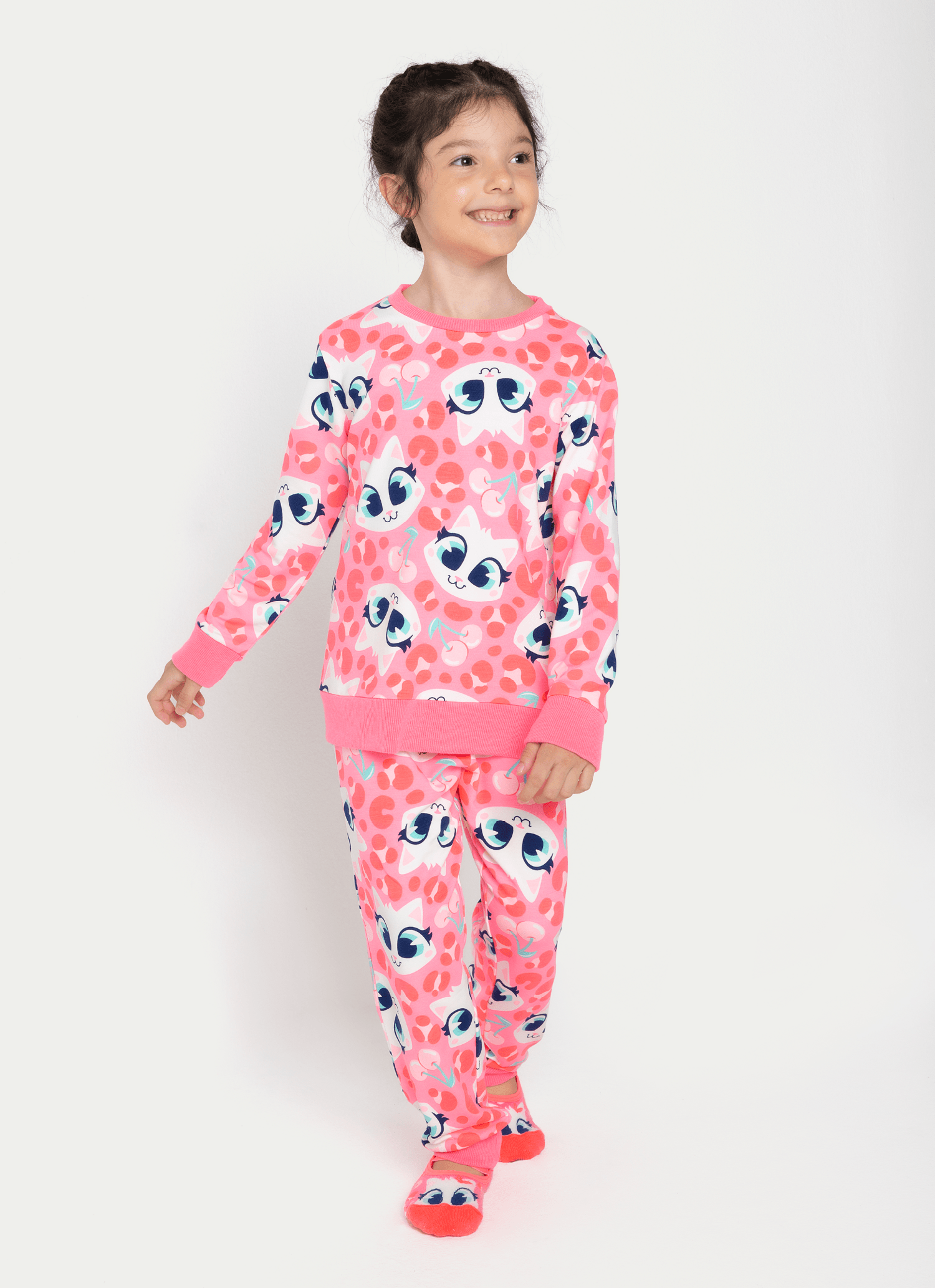 Pijama-Manga-Longa-Ultra-Visco-Menina-Gata-Cereja