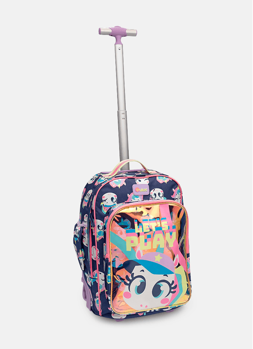 Mochila com Rodinha Grande Unicórnio Tênis