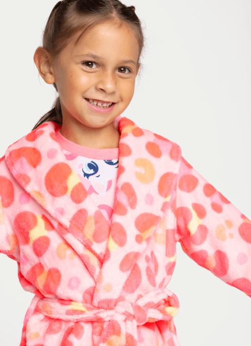 Roupão Manga Longa Soft Menina Gata Cereja