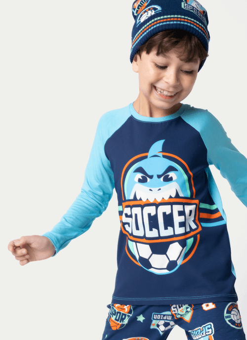 Pijama Manga Longa Viscolycra Menino Tuba Futebol