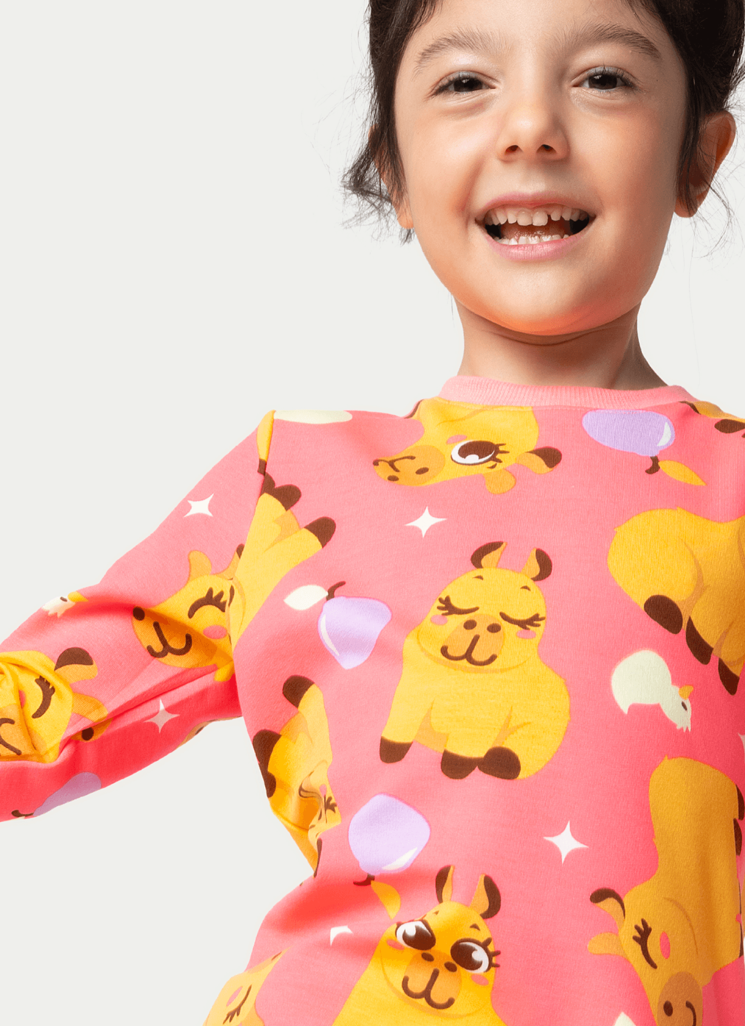 Pijama-Manga-Longa-Ultra-Visco-Menina-Capivara-Chocolate