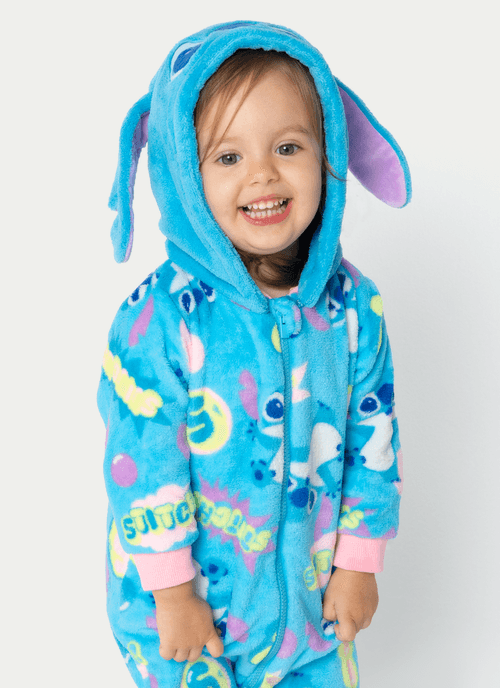 Macacão Manga Longa Soft Bebê Menina Stitch