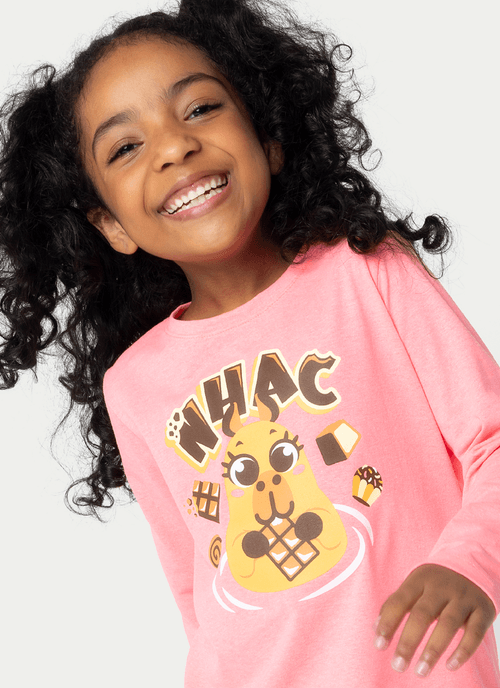 Pijama Manga Longa Menina Capivara Chocolate