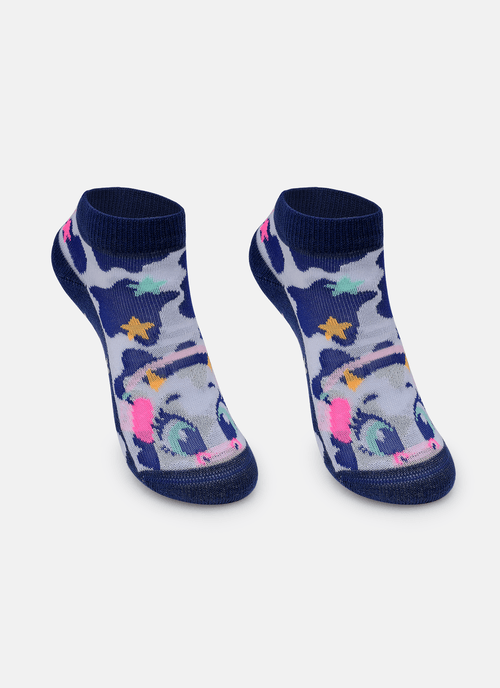 Meia Cano Curto Antiderrapante Menina Vaca Moosic