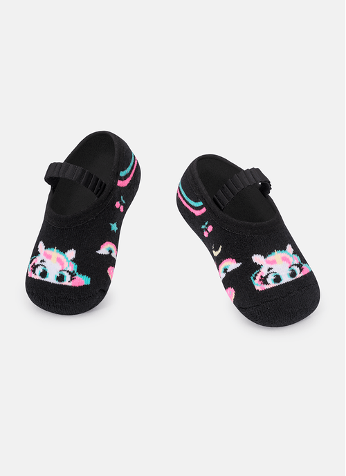 Meia Sapatilha com Antiderrapante Bebê Menina Unicórnio