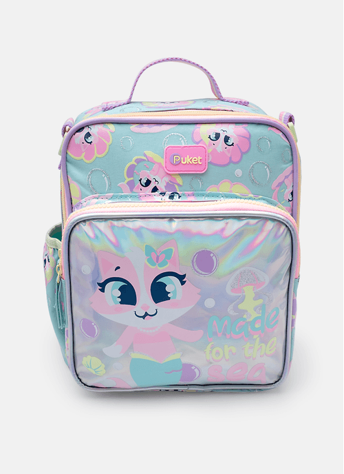 Lancheira Térmica com Bolso Frontal Gata Sereia