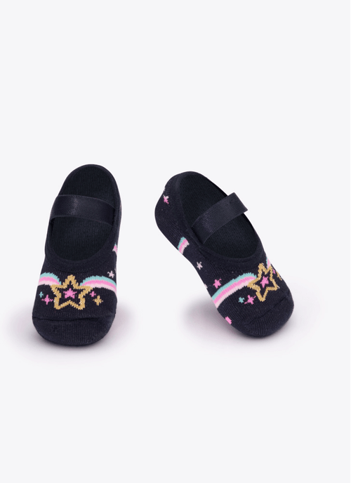 Meia Sapatilha Antiderrapante Bebê RN Menina Super Girl