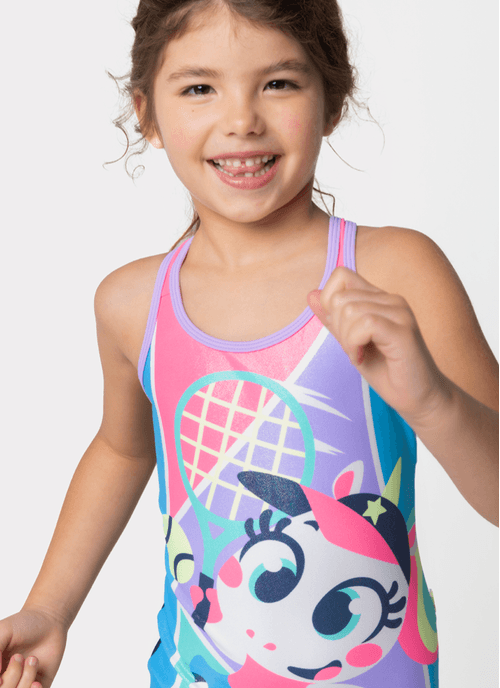 Maio Com Proteção Solar Menina Unicórnio Tênis