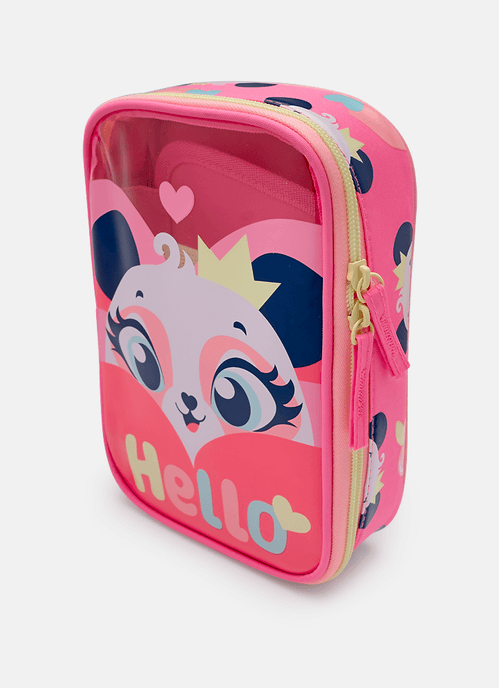 Estojo Grande Panda Romântico