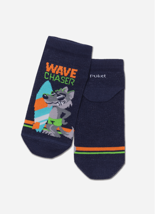 Meia Cano Curto Menino Lobo Surfista