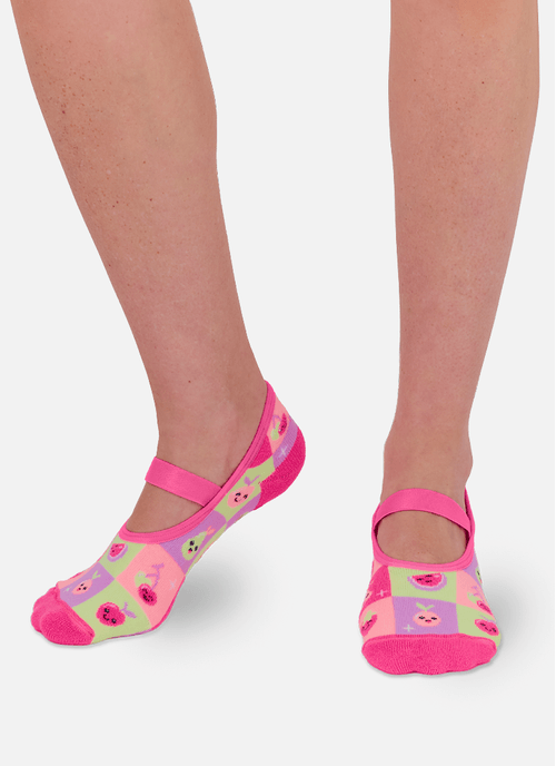 Meia Sapatilha Antiderrapante Feminina Frutas