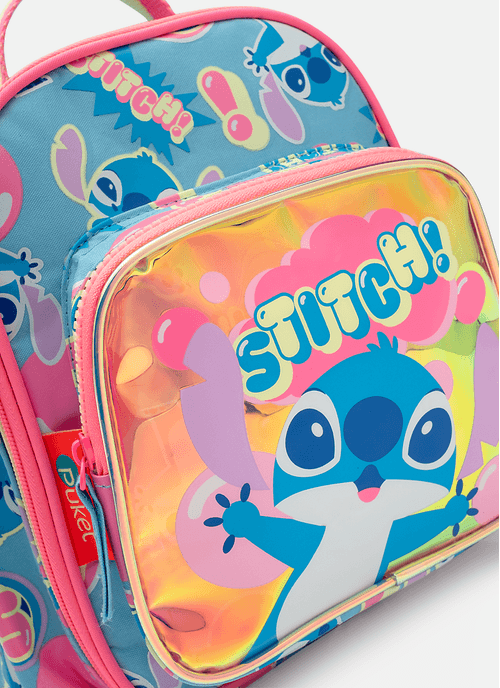 Lancheira Térmica com Bolso Frontal Holográfico Stitch