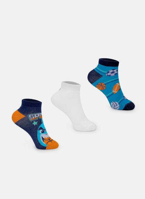 Kit com 3 Meias Cano Curto Menino Tuba Futebol