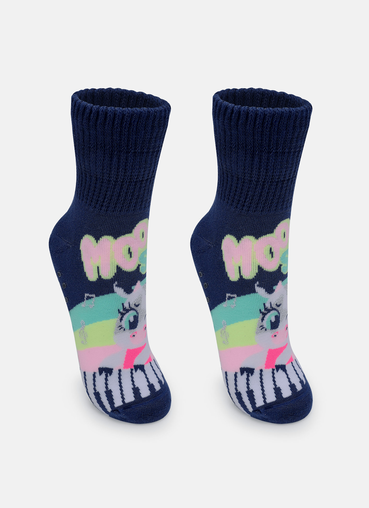 Meia-Botinha-Antiderrapante-Feminina-Vaca-Moosic